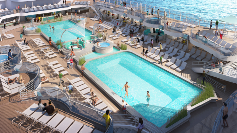 Pools (Retreats, Wakeview, Top Deck) on Discovery Princess