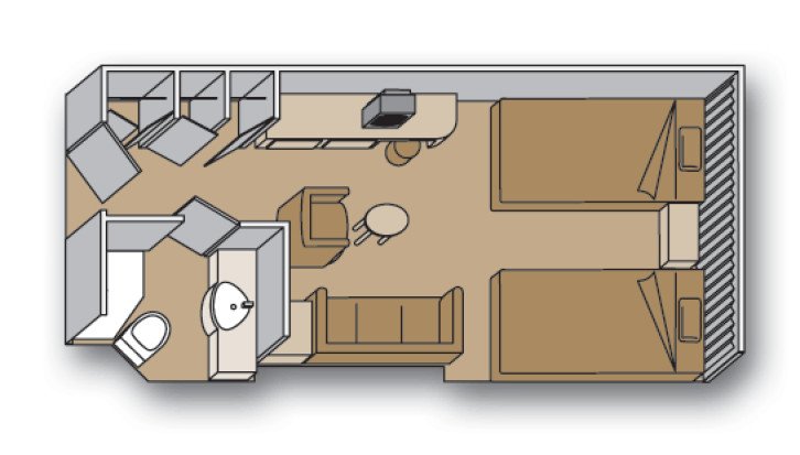 Single Balcony Suite floor Plan