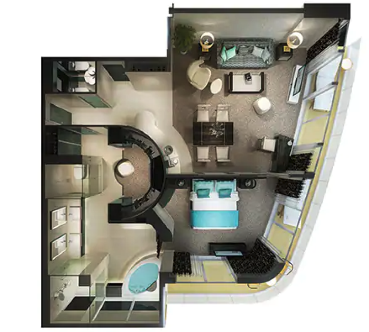 The Haven Deluxe Owner's Suite with Large Balcony floor Plan