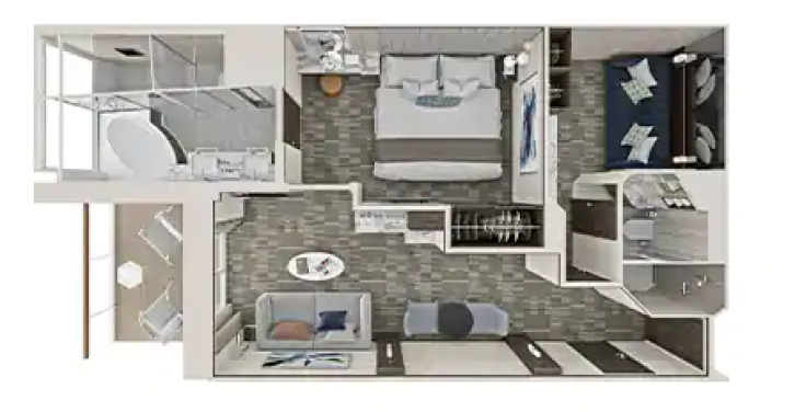 The Haven 2-Bedroom Family Villa with Balcony floor Plan