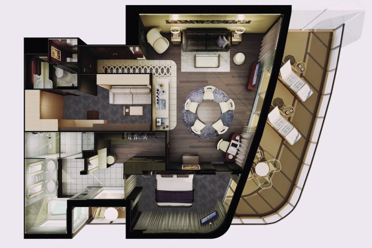 The Haven Deluxe Owner's Suite with Large Balcony floor Plan