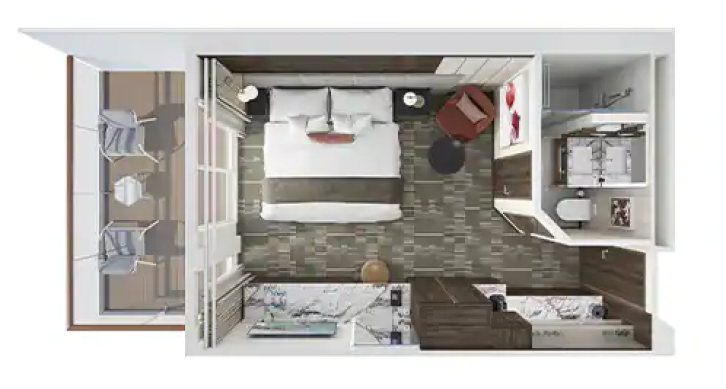 The Haven Aft-Facing Penthouse with Balcony floor Plan