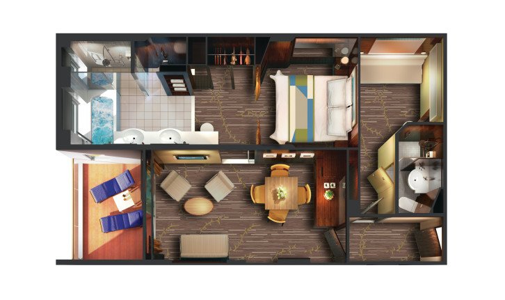 Family Suite with Balcony floor Plan