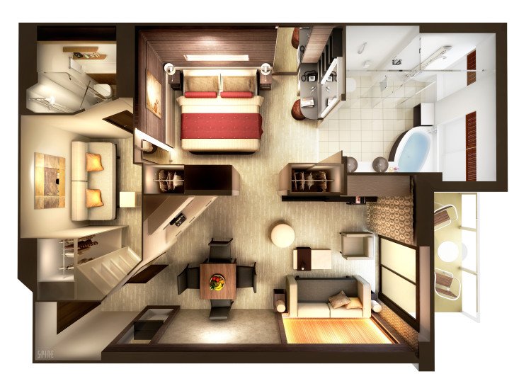 The Haven 2-Bedroom Family Villa with Balcony floor Plan