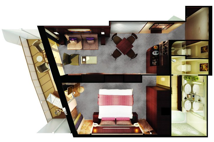 The Haven Aft-Facing Penthouse with Master Bedroom & Balcony floor Plan
