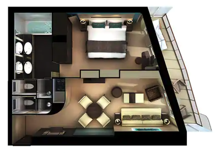 The Haven Aft-Facing Penthouse with Master Bedroom & Large Balcony floor Plan