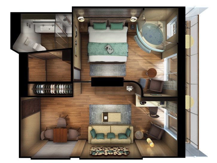 The Haven Deluxe Suite with Balcony floor Plan