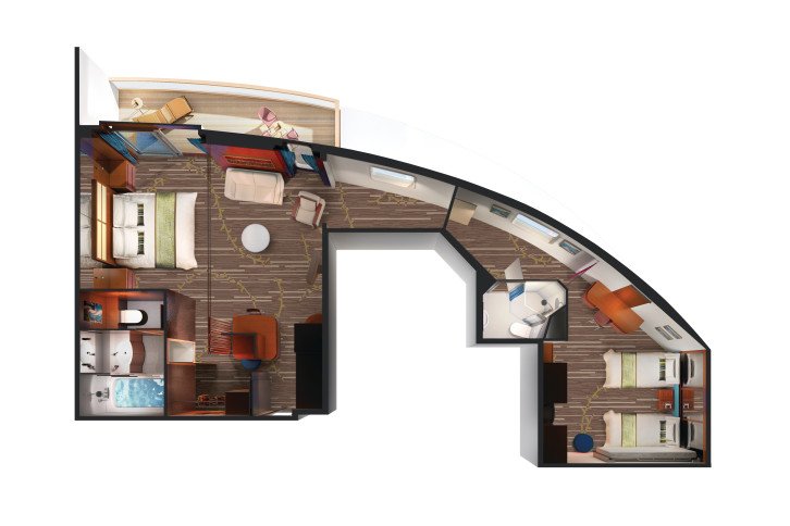 2-Bedroom Deluxe Family Suite with Balcony floor Plan