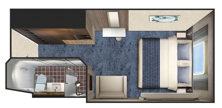 Ocean View Single Cabin floor Plan