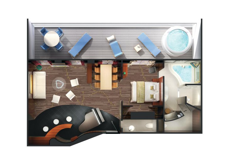 Deluxe Owner's Suite with Large Balcony floor Plan