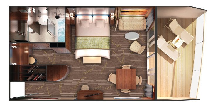Forward-Facing Penthouse with Large Balcony floor Plan
