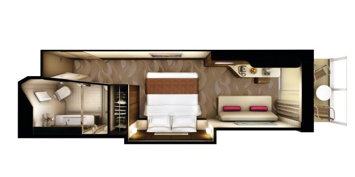 Club Balcony Suite with Larger Balcony floor Plan