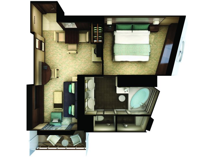 The Haven Forward-Facing Penthouse with Balcony floor Plan