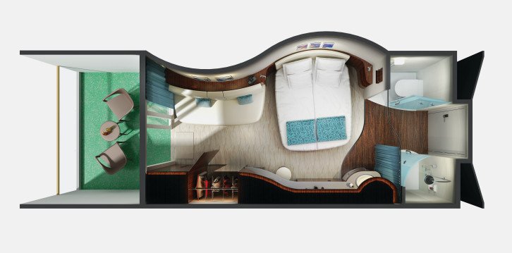 Aft-Facing Balcony floor Plan