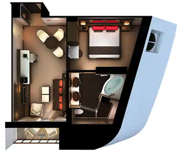 The Haven Forward-Facing Penthouse with Balcony floor Plan