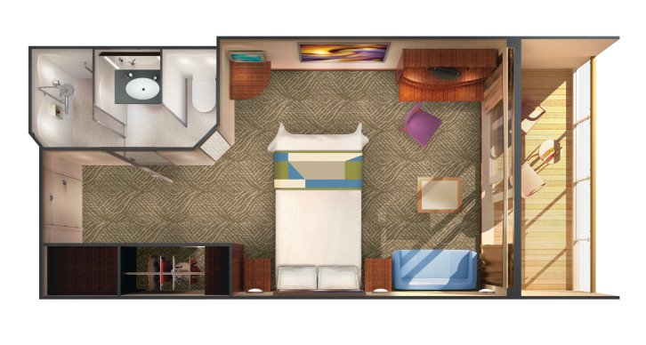 Aft-Facing Balcony floor Plan