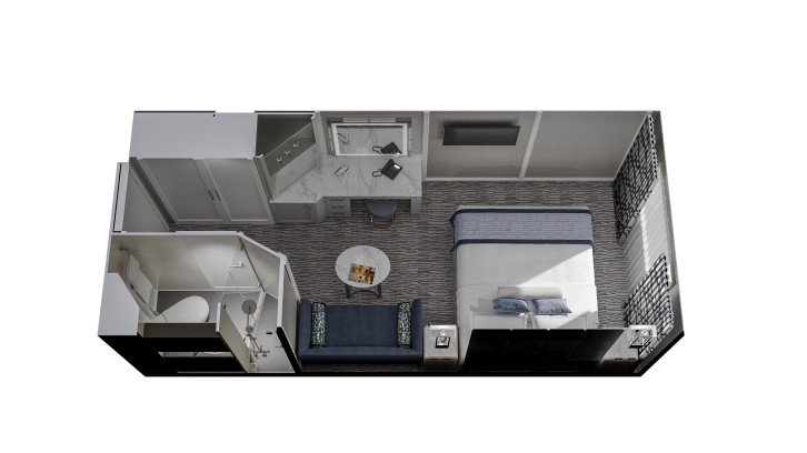 Deluxe OceanView Stateroom floor Plan