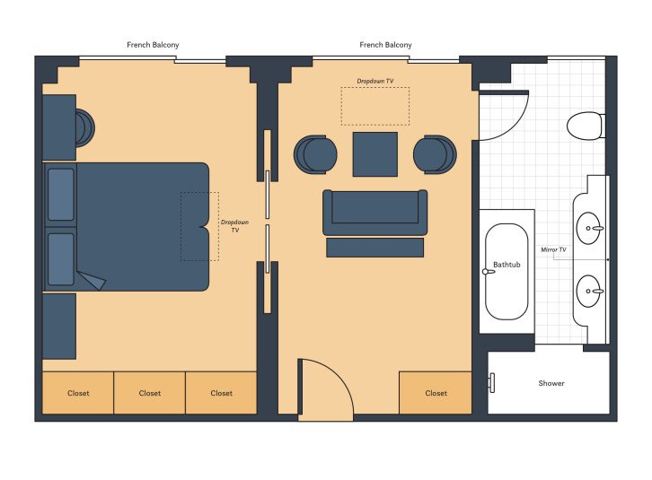 Royal Suite floor plan on S.S. Beatrice