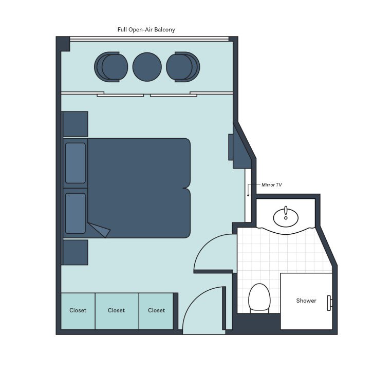 Deluxe Balcony floor plan on S.S. Maria Theresa