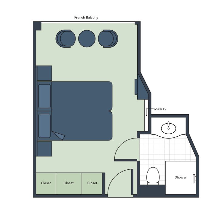 French Balcony  floor plan on S.S. Maria Theresa