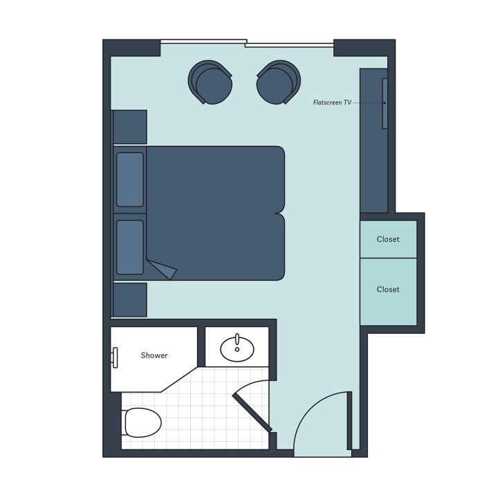 French Balcony floor plan on S.S. Bon Voyage