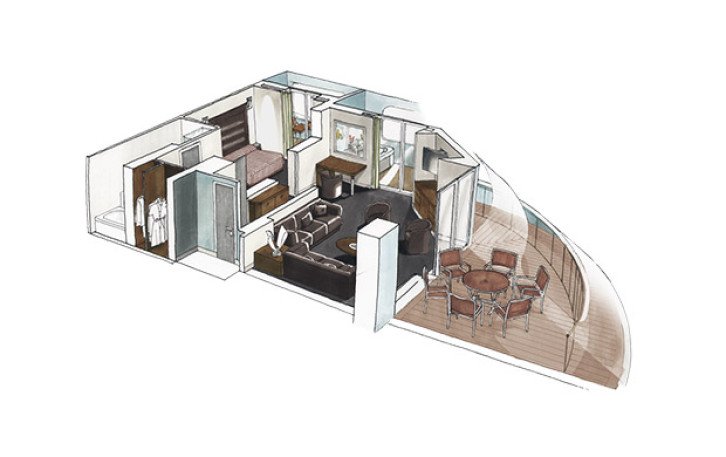 MSC Yacht Club Royal Suite floor Plan