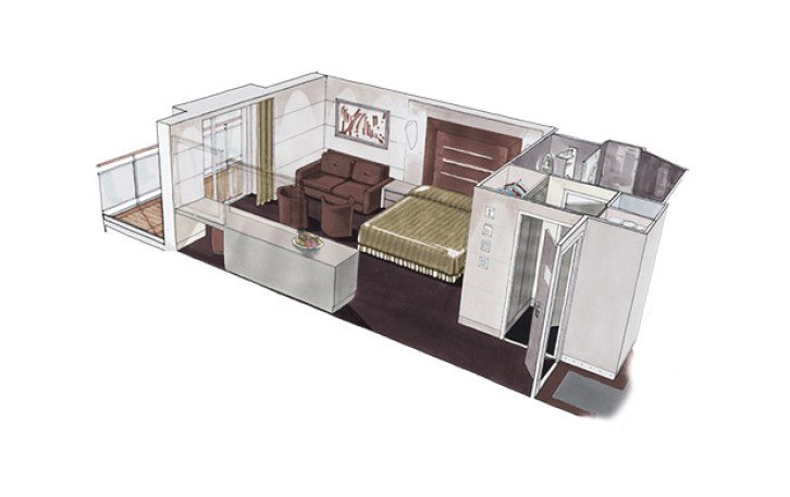 MSC Yacht Club Deluxe Suite floor Plan