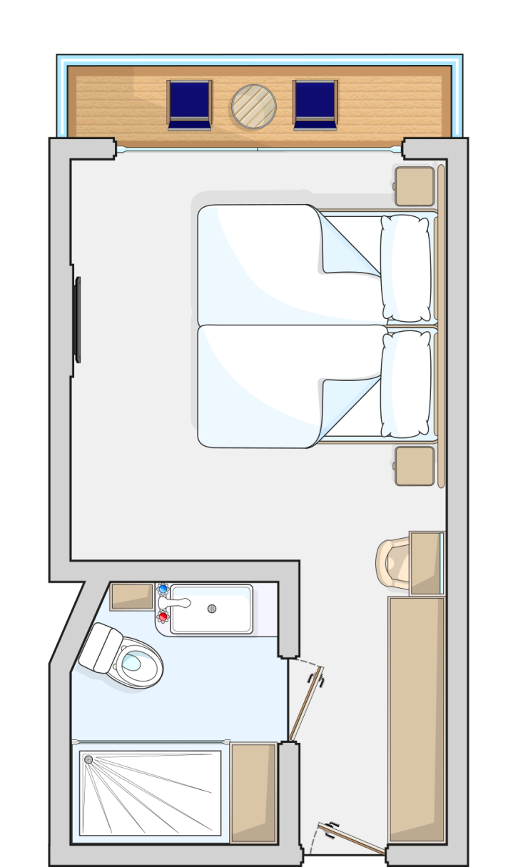 Balcony Cabin floor Plan