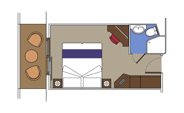 Guarantee Balcony floor plan on MSC Armonia