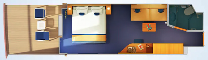 Aft-View Extended Balcony floor Plan