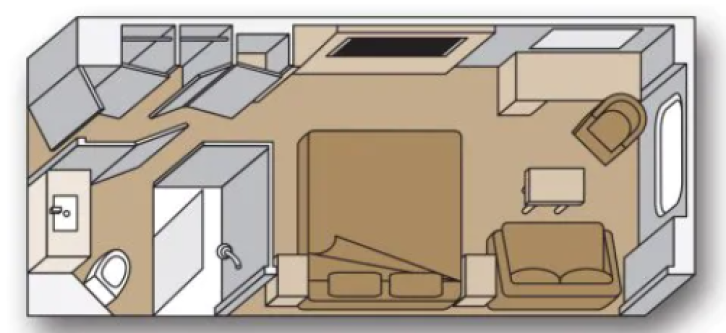Spa Ocean View Stateroom floor Plan