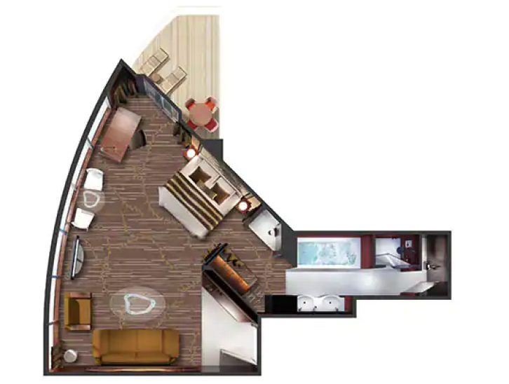 The Haven Deluxe Owner's Suite with Large Balcony floor Plan