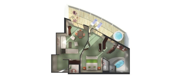 Owner's Suite with Large Balcony floor Plan