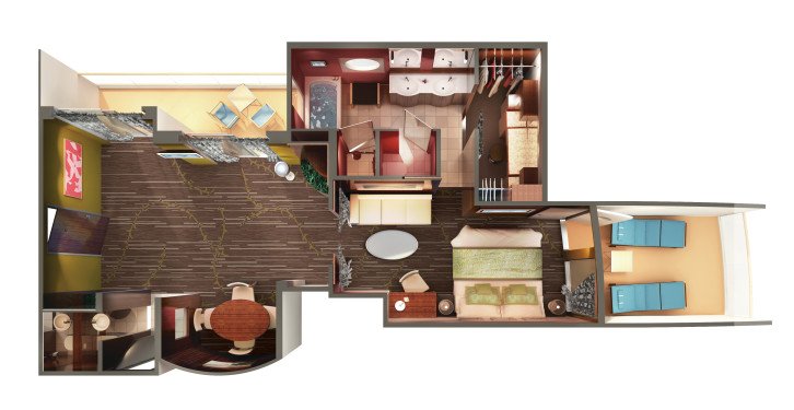 Deluxe Owner's Suite with Two Balconies floor Plan