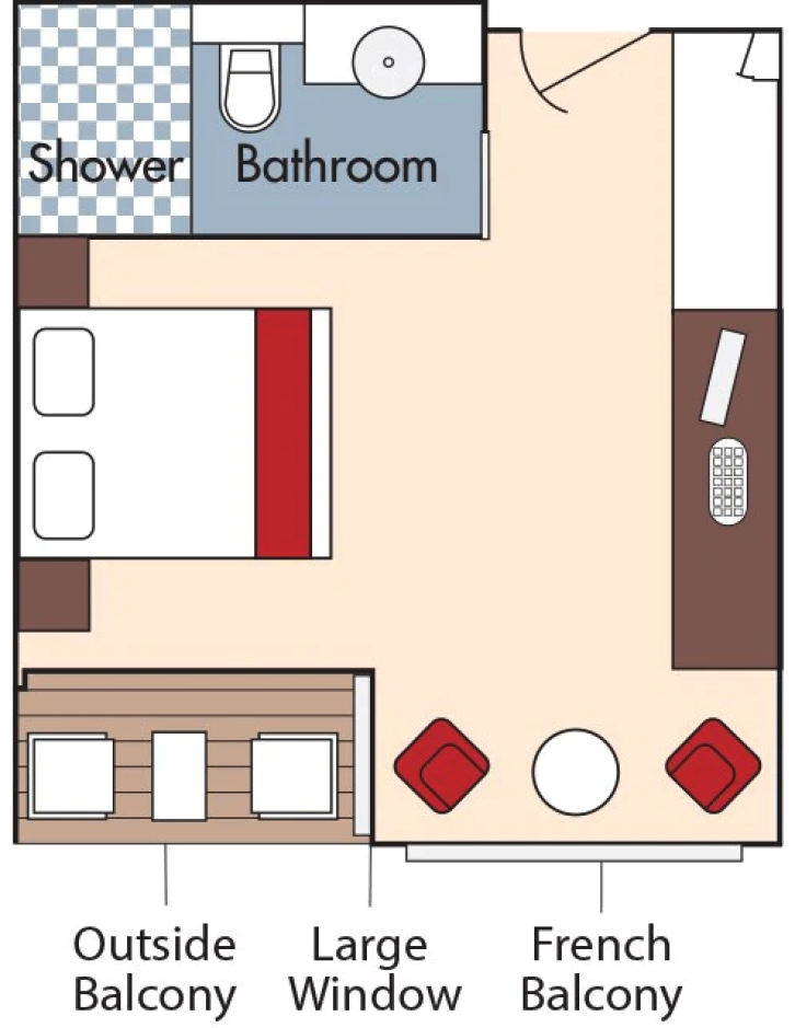 Category AB Stateroom floor Plan