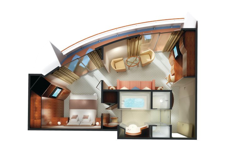 Aft-Facing Penthouse with Large Balcony floor Plan