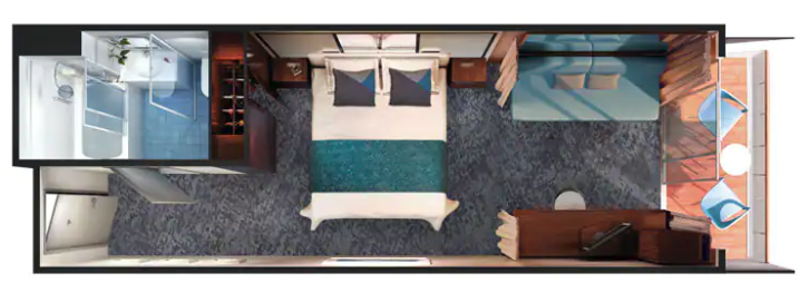 Sail Away Club Balcony Suite floor Plan