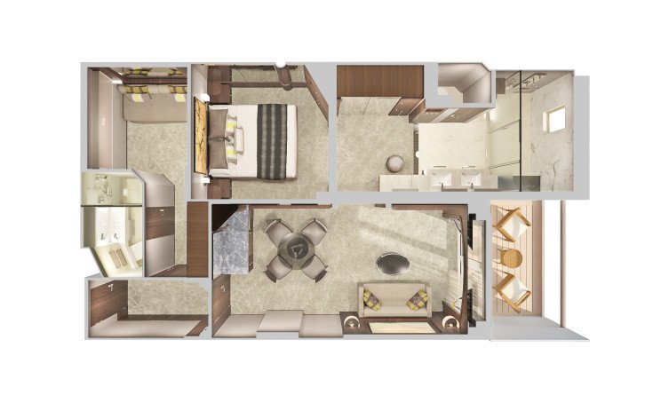 2-Bedroom Deluxe Family Suite with Balcony floor Plan