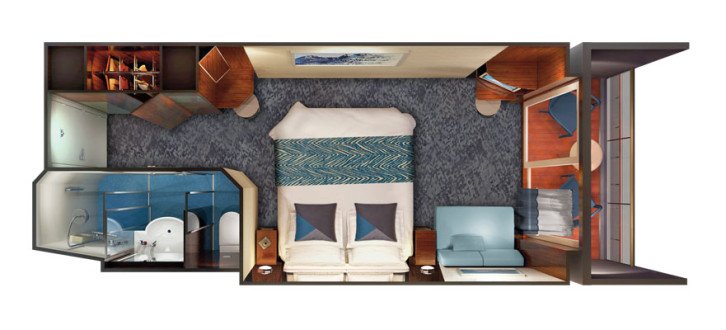 Aft-Facing Balcony floor Plan