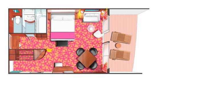 Aft-Facing Penthouse with Balcony floor Plan