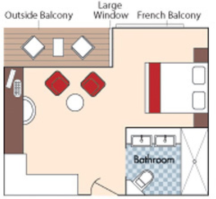 Category AA+ Stateroom floor Plan
