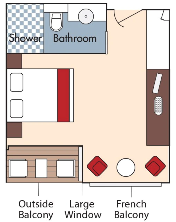 Category AB Stateroom floor Plan
