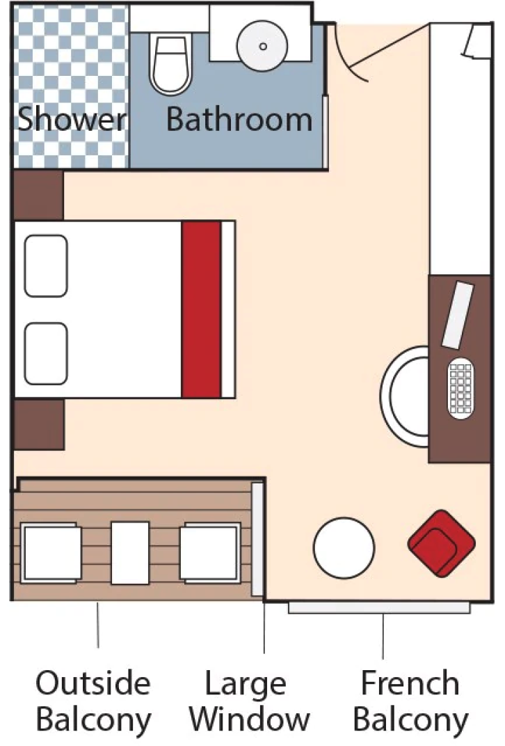 Category BB Stateroom floor Plan