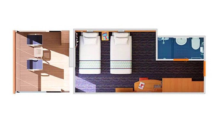 Aft-View Extended Balcony floor Plan