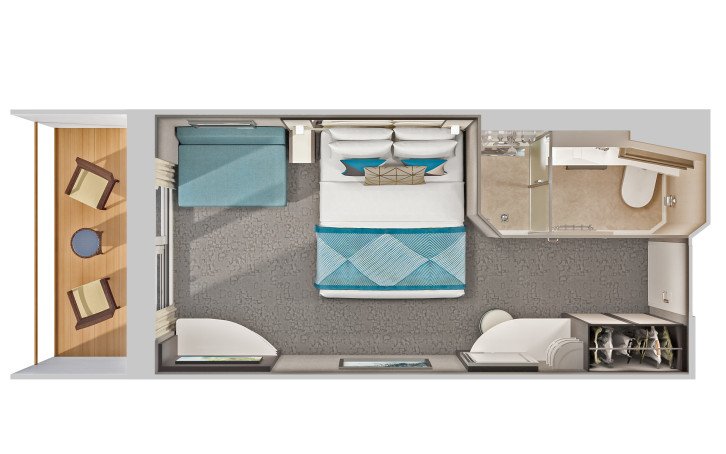 Aft-Facing Balcony floor Plan