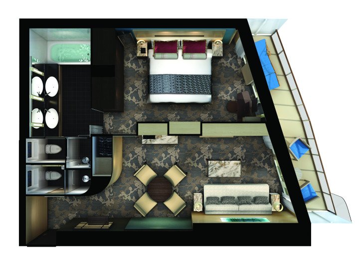 The Haven Aft-Facing Penthouse with Balcony floor Plan