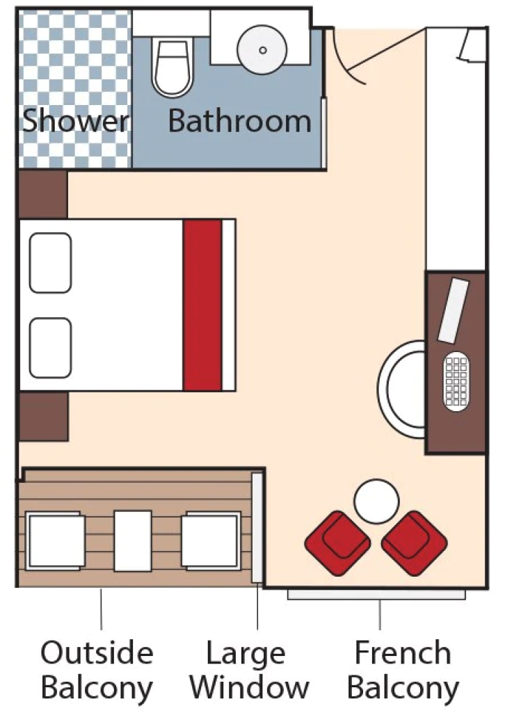 Category BB Stateroom floor Plan