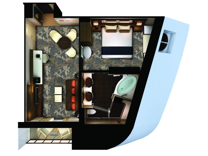 The Haven Forward-Facing Penthouse with Balcony floor Plan
