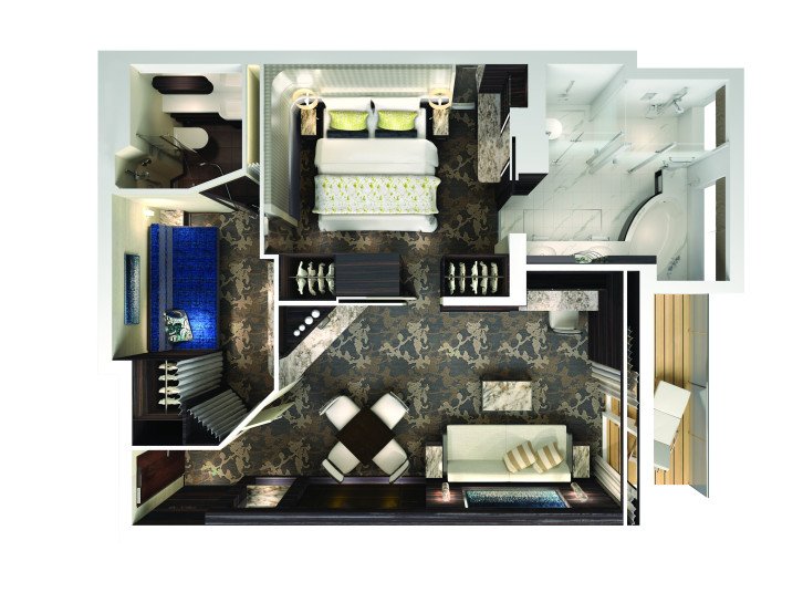 The Haven 2-Bedroom Family Villa with Large Balcony floor Plan