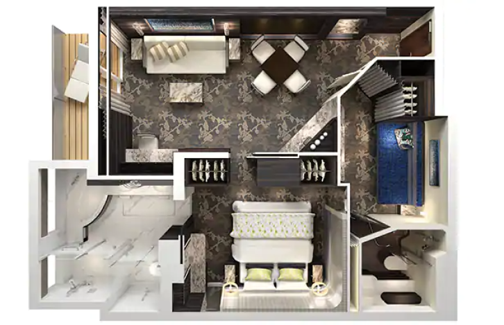 The Haven 2-Bedroom Family Villa with Balcony floor Plan